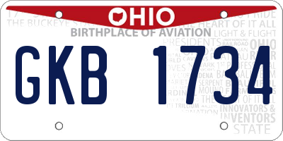 OH license plate GKB1734