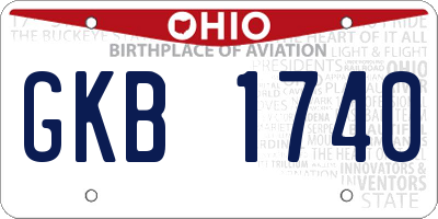 OH license plate GKB1740