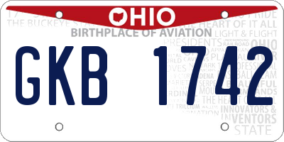 OH license plate GKB1742