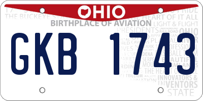OH license plate GKB1743
