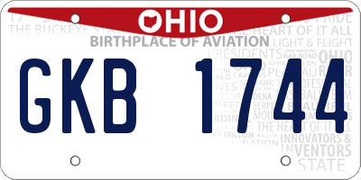 OH license plate GKB1744
