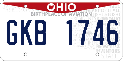OH license plate GKB1746