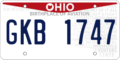 OH license plate GKB1747