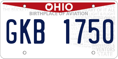 OH license plate GKB1750