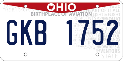 OH license plate GKB1752