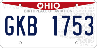 OH license plate GKB1753
