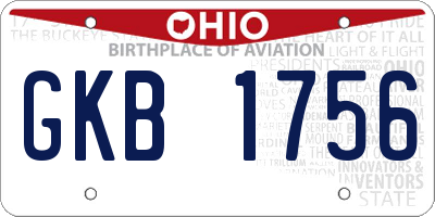 OH license plate GKB1756