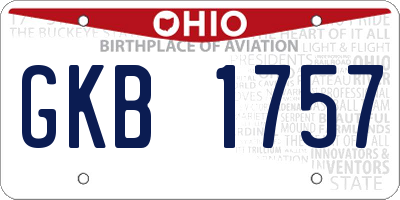 OH license plate GKB1757