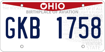 OH license plate GKB1758