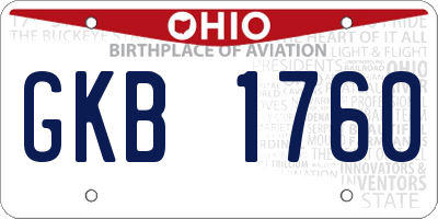 OH license plate GKB1760