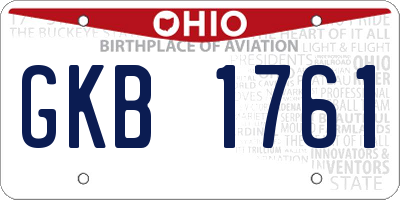 OH license plate GKB1761