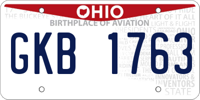 OH license plate GKB1763