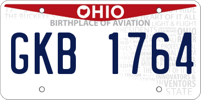 OH license plate GKB1764