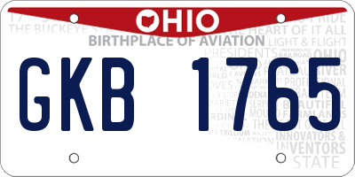 OH license plate GKB1765