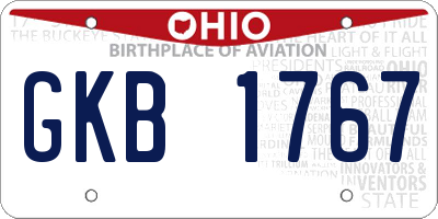 OH license plate GKB1767