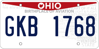 OH license plate GKB1768
