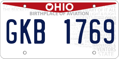 OH license plate GKB1769