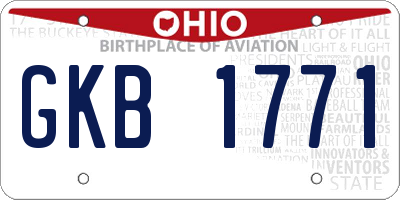 OH license plate GKB1771