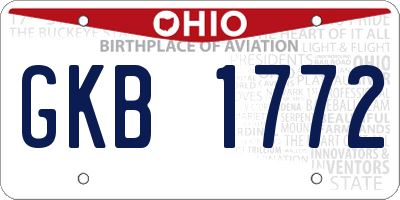 OH license plate GKB1772