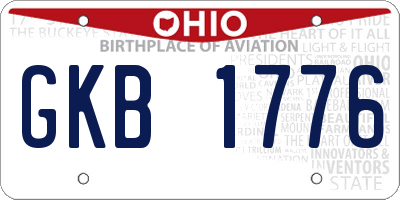 OH license plate GKB1776