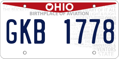 OH license plate GKB1778
