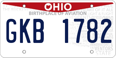 OH license plate GKB1782