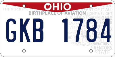 OH license plate GKB1784