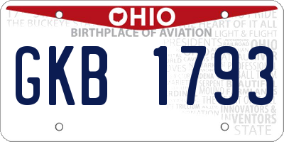 OH license plate GKB1793