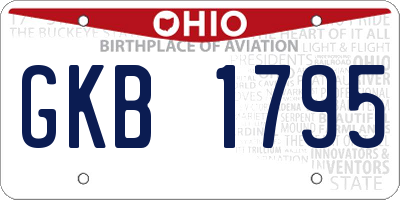OH license plate GKB1795