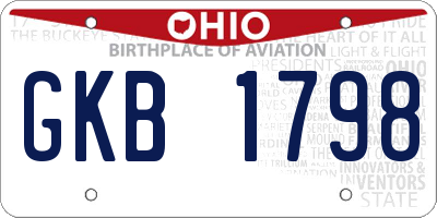 OH license plate GKB1798
