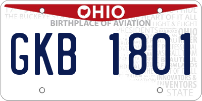 OH license plate GKB1801