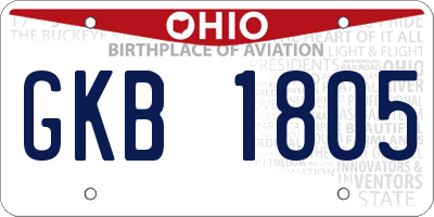 OH license plate GKB1805