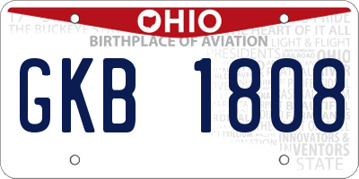 OH license plate GKB1808