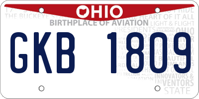 OH license plate GKB1809