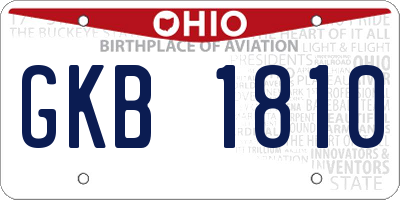 OH license plate GKB1810