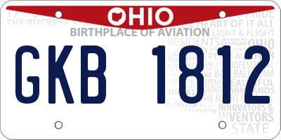 OH license plate GKB1812