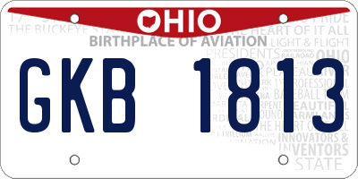 OH license plate GKB1813