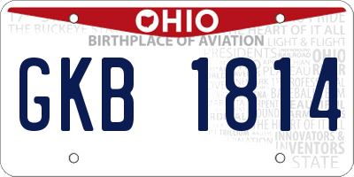 OH license plate GKB1814