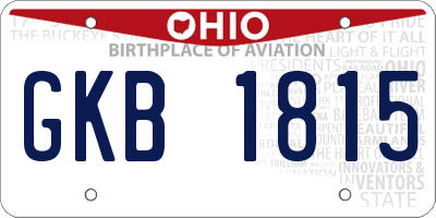 OH license plate GKB1815