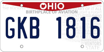 OH license plate GKB1816