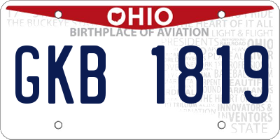 OH license plate GKB1819