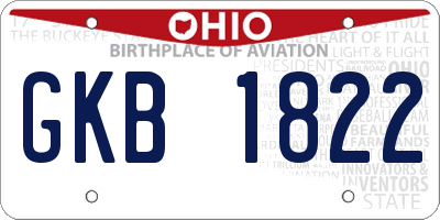 OH license plate GKB1822