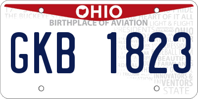 OH license plate GKB1823