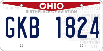 OH license plate GKB1824