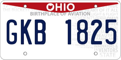 OH license plate GKB1825