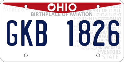 OH license plate GKB1826