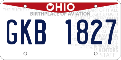 OH license plate GKB1827