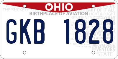 OH license plate GKB1828