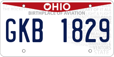OH license plate GKB1829