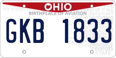 OH license plate GKB1833